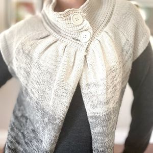 Open Front Knit Riding Cape